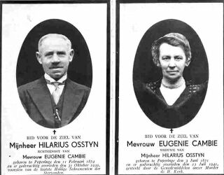 bidprentjes van Hilaire en Eugenie