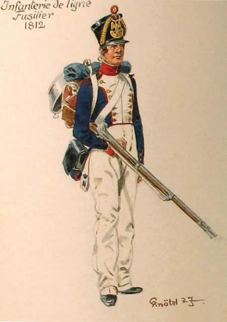 Een soldaat in Franse dienst, 1812 - Bron: Legermuseum Delft